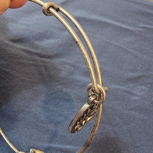 Alex and Ani Honeysuckle Sister Charm Bangle - Rafaelian Silver - Picture 4 of 4